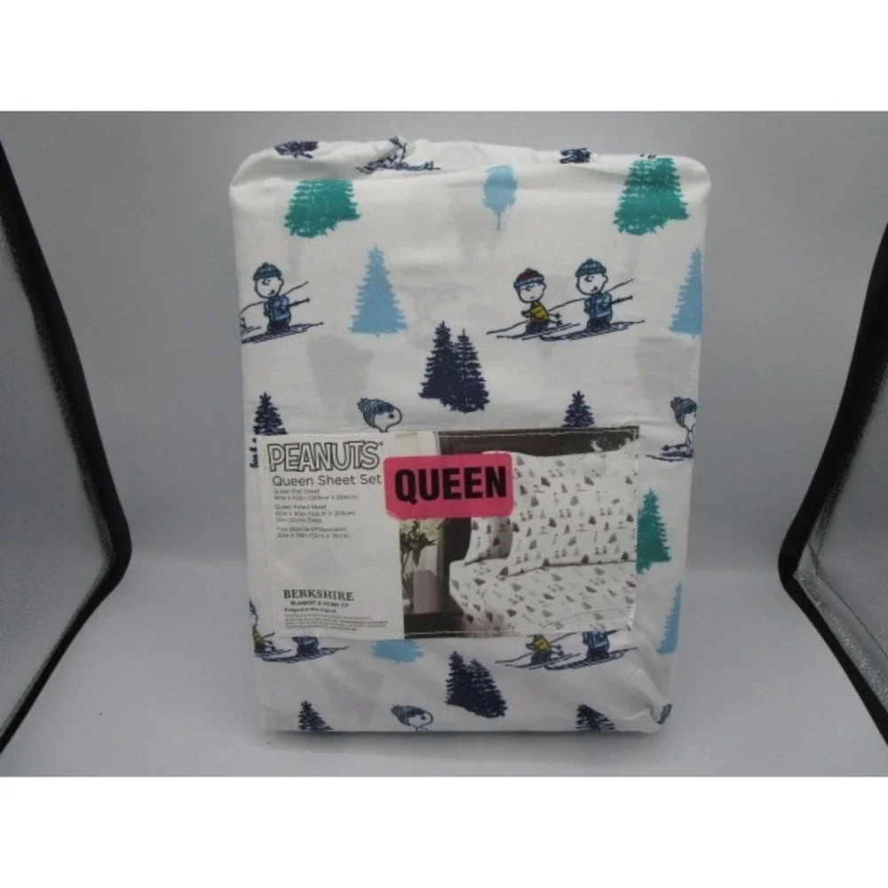 Peanuts Holiday Winter White Queen Sheet Set By Berkshire 4 Piece Charlie Brown